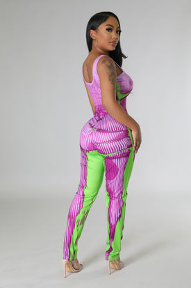 Purple Lime Pants Set