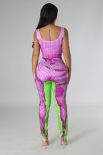 Purple Lime Pants Set