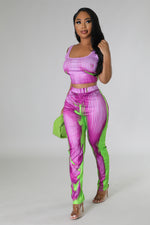 Purple Lime Pants Set