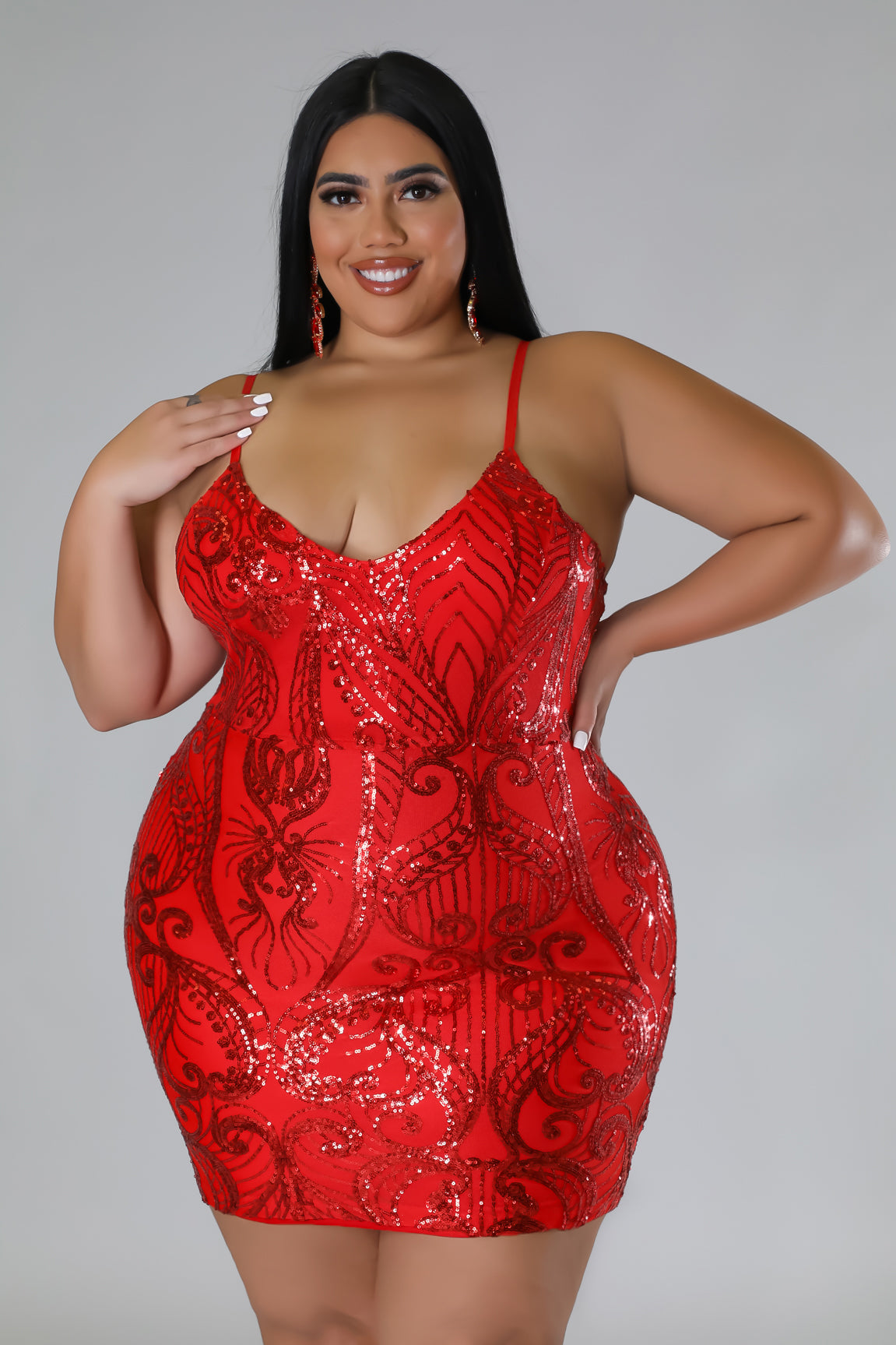 Red Mini Sequin Dress