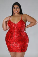 Red Mini Sequin Dress