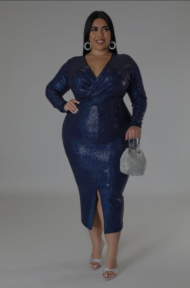 Navy Shine Dress